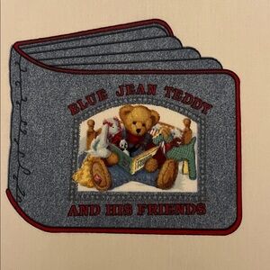 Fabric Panel: Daisy Kingdom Blue Jean Teddy Soft Book